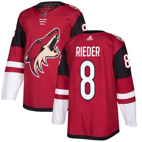 Men's Arizona Coyotes #8 Tobias Rieder Maroon Home Authentic Stitched Hockey Jersey
