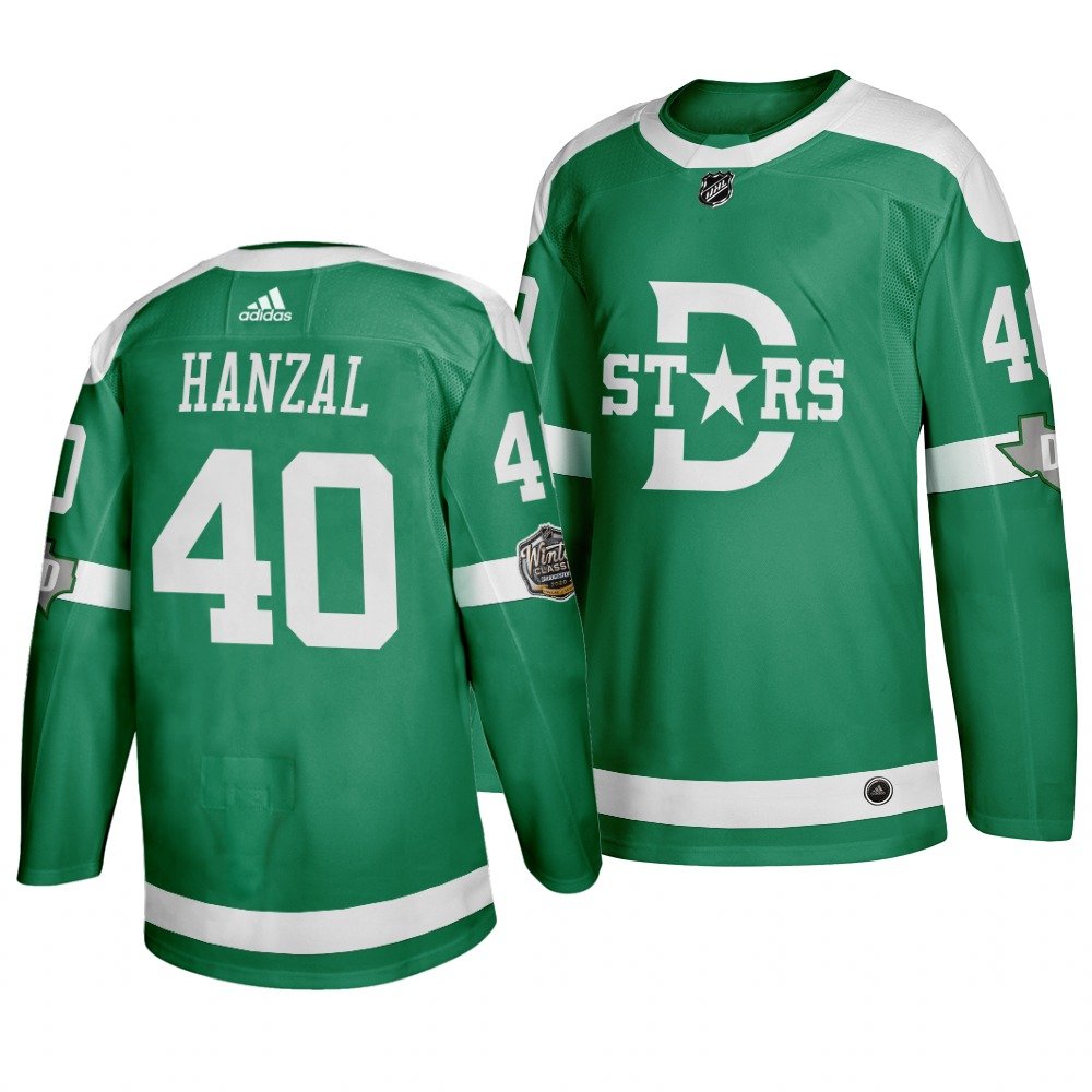 Men's Dallas Stars #40 Martin Hanzal Green 2020 Winter Classic Hockey Jersey